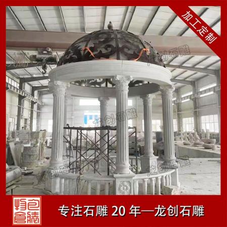 花崗巖石雕涼亭 單層雙層六角八角款式，適配庭院公園、鄉村廣場、古建景區場景定制安裝